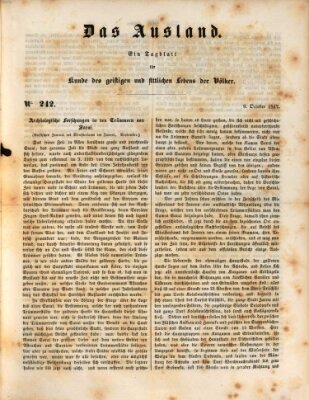 Das Ausland Samstag 9. Oktober 1847