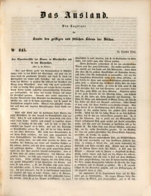 Das Ausland Mittwoch 13. Oktober 1847