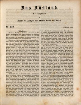 Das Ausland Mittwoch 27. Oktober 1847