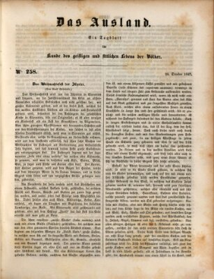 Das Ausland Donnerstag 28. Oktober 1847