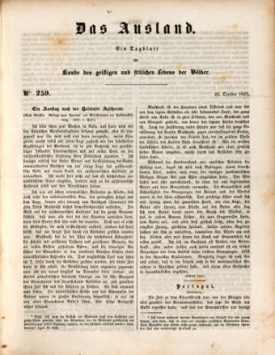 Das Ausland Freitag 29. Oktober 1847