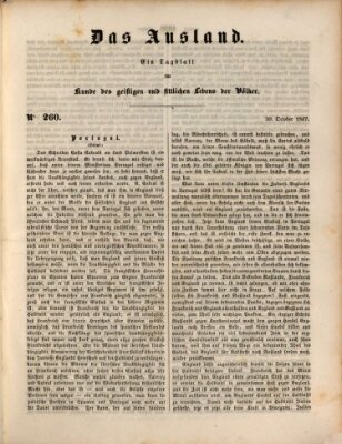 Das Ausland Samstag 30. Oktober 1847