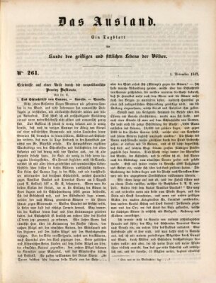 Das Ausland Montag 1. November 1847