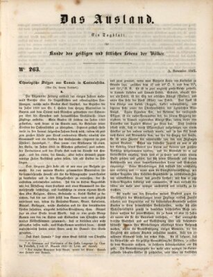 Das Ausland Mittwoch 3. November 1847