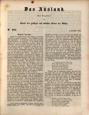 Das Ausland Donnerstag 4. November 1847