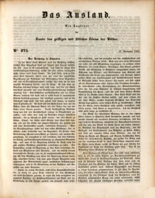 Das Ausland Mittwoch 17. November 1847