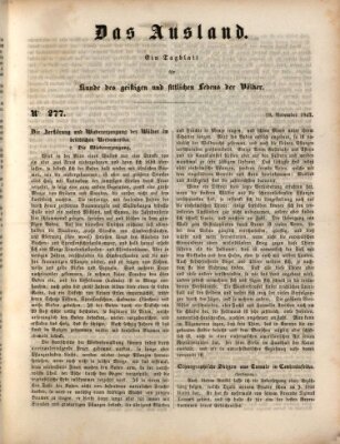 Das Ausland Freitag 19. November 1847