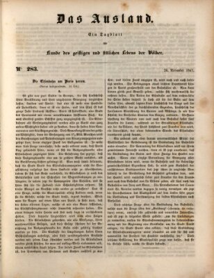 Das Ausland Freitag 26. November 1847