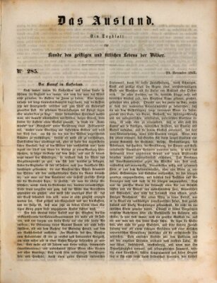 Das Ausland Montag 29. November 1847