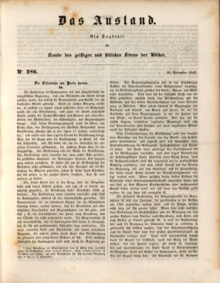 Das Ausland Dienstag 30. November 1847