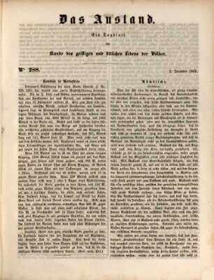 Das Ausland Donnerstag 2. Dezember 1847