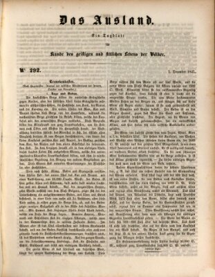 Das Ausland Dienstag 7. Dezember 1847