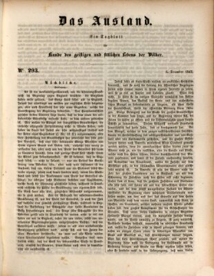 Das Ausland Mittwoch 8. Dezember 1847