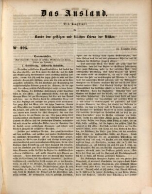 Das Ausland Freitag 10. Dezember 1847