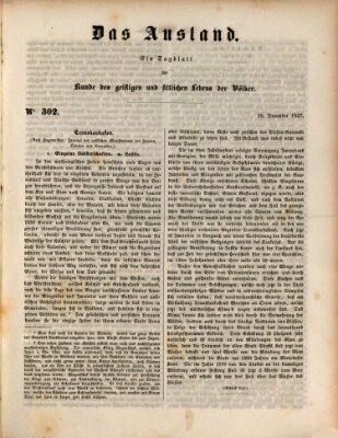 Das Ausland Samstag 18. Dezember 1847