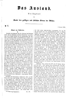 Das Ausland Mittwoch 8. Januar 1851