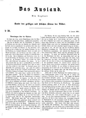 Das Ausland Samstag 11. Januar 1851