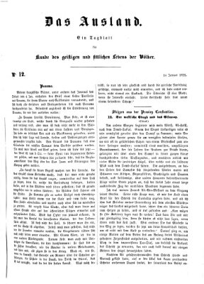 Das Ausland Dienstag 14. Januar 1851