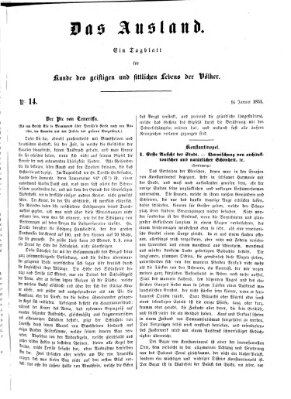 Das Ausland Donnerstag 16. Januar 1851