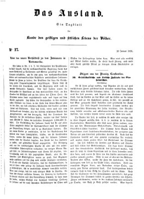 Das Ausland Montag 20. Januar 1851