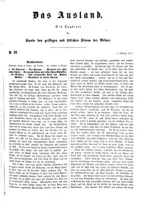 Das Ausland Donnerstag 6. Februar 1851