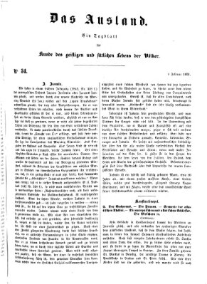 Das Ausland Samstag 8. Februar 1851