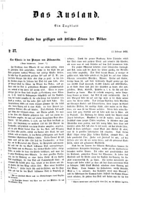 Das Ausland Mittwoch 12. Februar 1851