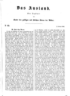 Das Ausland Freitag 21. Februar 1851