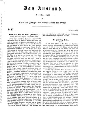 Das Ausland Montag 24. Februar 1851