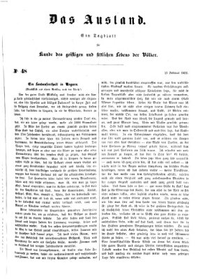 Das Ausland Dienstag 25. Februar 1851