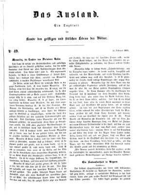 Das Ausland Mittwoch 26. Februar 1851