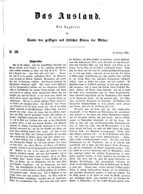 Das Ausland Donnerstag 27. Februar 1851