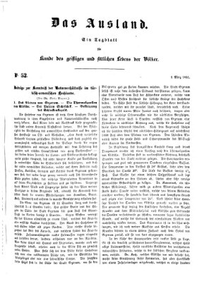 Das Ausland Samstag 1. März 1851