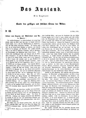 Das Ausland Donnerstag 13. März 1851