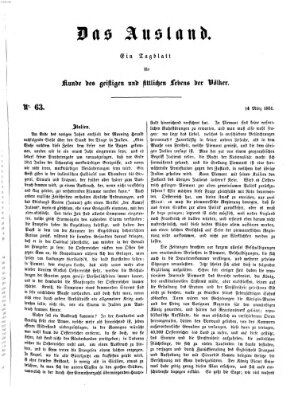 Das Ausland Freitag 14. März 1851