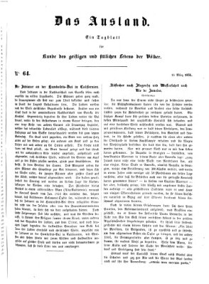 Das Ausland Samstag 15. März 1851