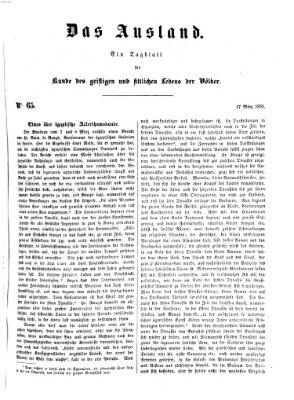 Das Ausland Montag 17. März 1851