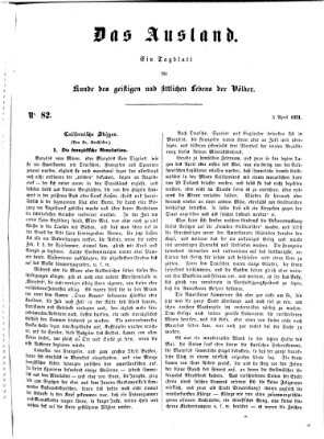 Das Ausland Samstag 5. April 1851