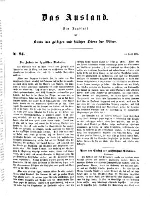 Das Ausland Samstag 19. April 1851