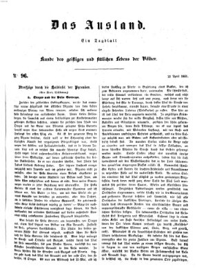 Das Ausland Dienstag 22. April 1851