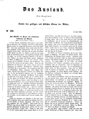 Das Ausland Montag 28. April 1851