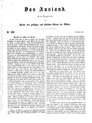 Das Ausland Dienstag 29. April 1851