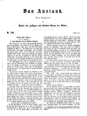 Das Ausland Donnerstag 8. Mai 1851