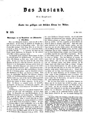 Das Ausland Montag 12. Mai 1851