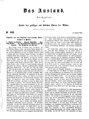 Das Ausland Samstag 14. Juni 1851