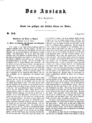 Das Ausland Samstag 2. August 1851