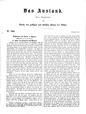 Das Ausland Donnerstag 7. August 1851