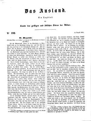 Das Ausland Dienstag 12. August 1851