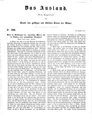 Das Ausland Samstag 16. August 1851