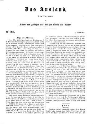 Das Ausland Freitag 22. August 1851